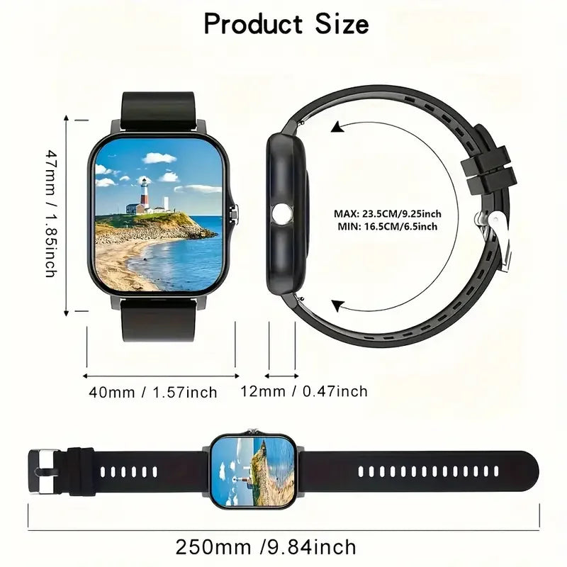 KESHUYOU New 1.83-inch Smartwatch Call Notifications Sleep Monitoring Activity Tracking Compatible with Android and iOS
