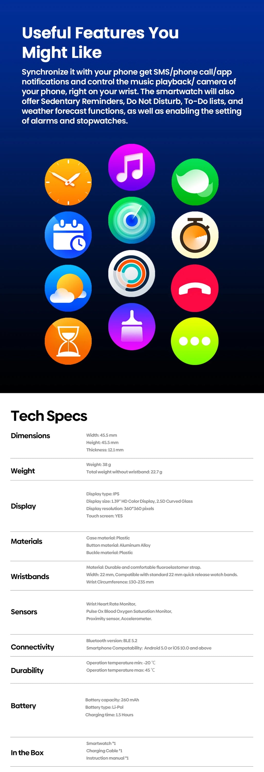 New Zeblaze Btalk 3 Plus Voice Calling Smart Watch 1.39'' Large HD Color Display Fitness Tracking Smartwatch for Men and Ladies