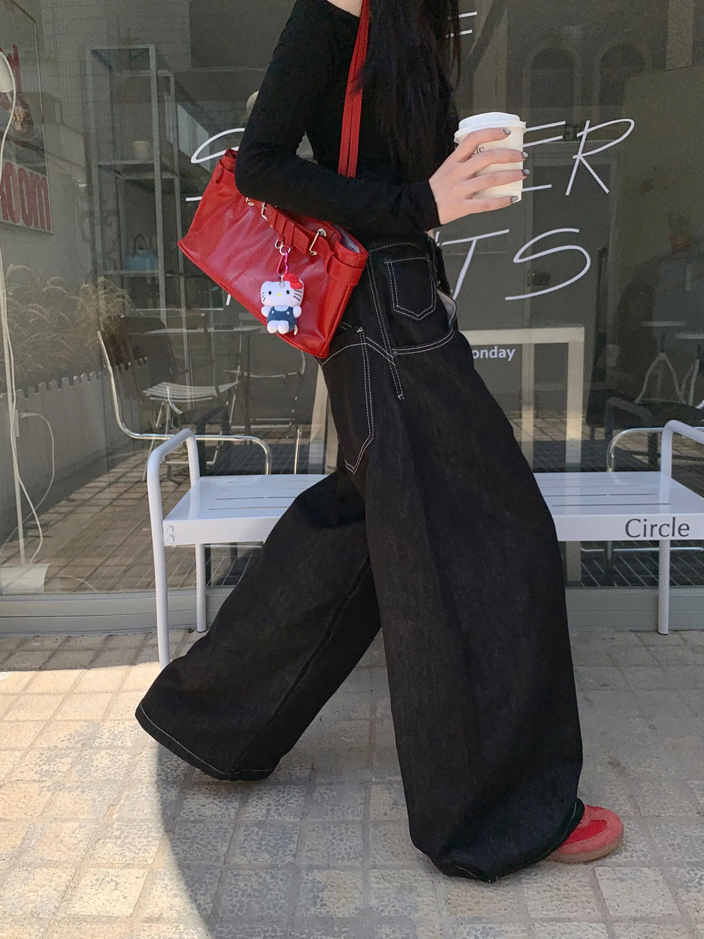 Y2k Clothes Jeans For Woman Baggy Loose Wide Leg Distressed Washed High Waist Trousers Streetwear Casual Long Pants