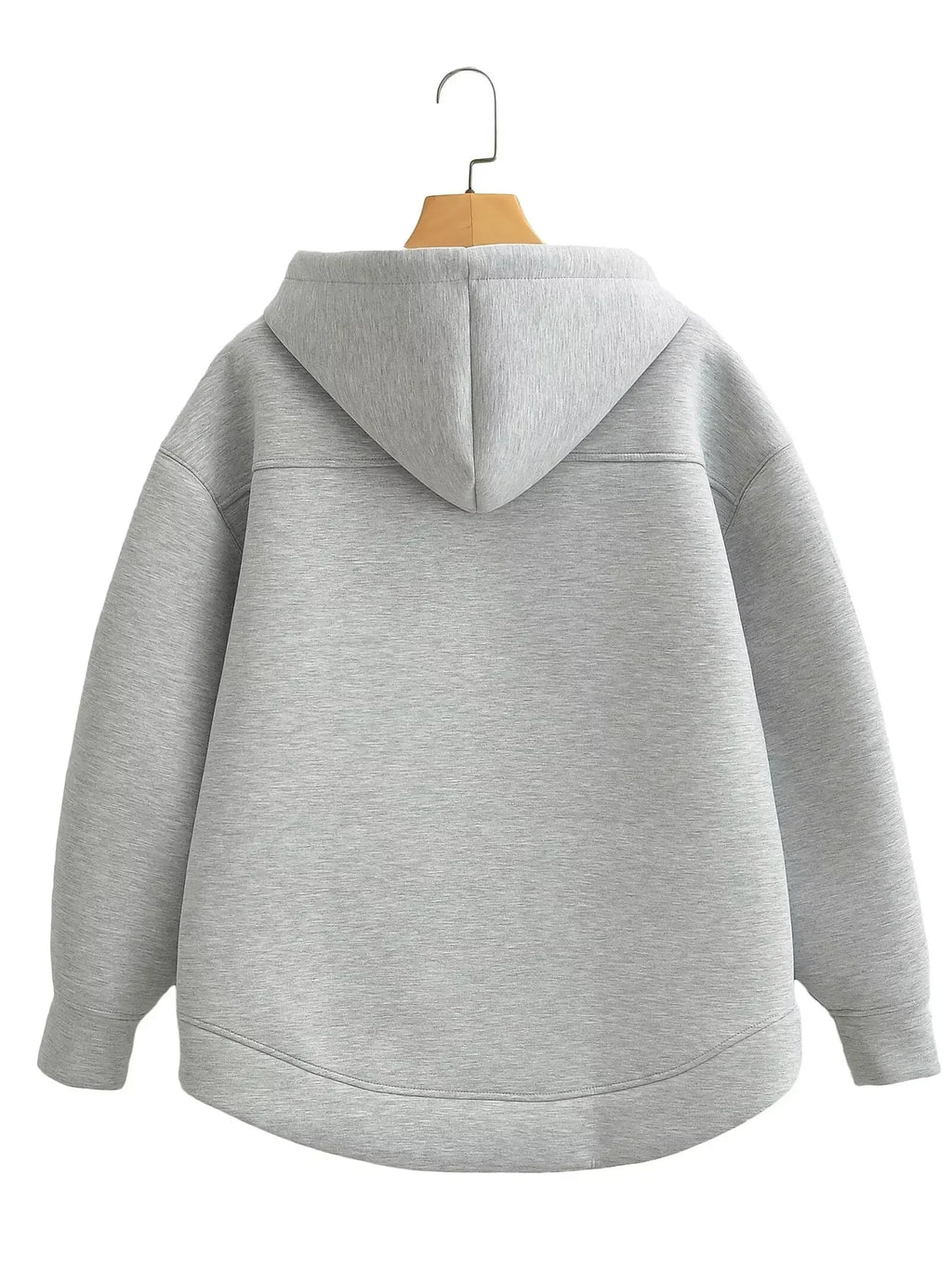HH Autumn Women Casual Hooded Jacket Loose Oversize Zipper Hoodie Sweatshirts Solid Coat Office Lady Chic Outwear Tops