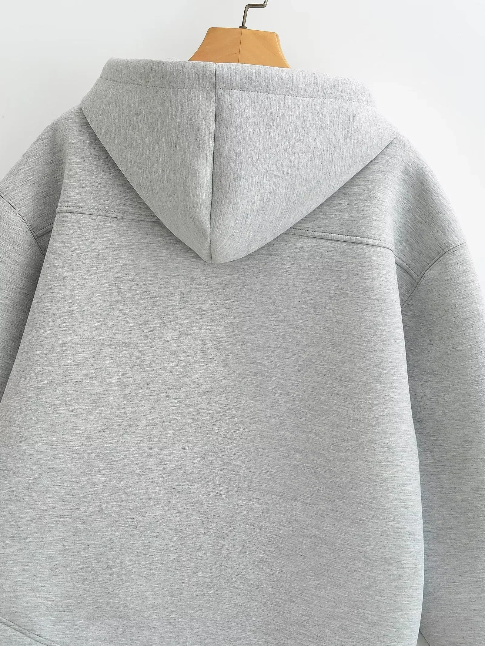 HH Autumn Women Casual Hooded Jacket Loose Oversize Zipper Hoodie Sweatshirts Solid Coat Office Lady Chic Outwear Tops