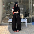 Y2k Clothes Jeans For Woman Baggy Loose Wide Leg Distressed Washed High Waist Trousers Streetwear Casual Long Pants